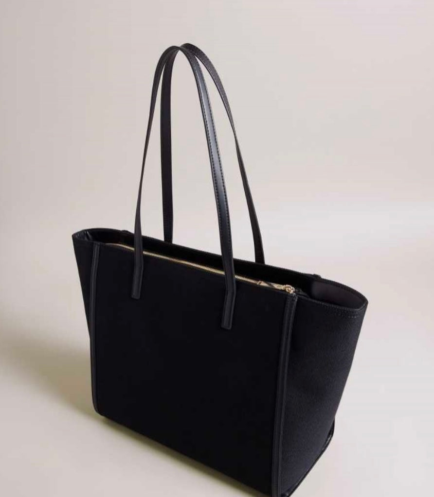 Jet Black Ted Baker Aksani Large Canvas Tote Bag