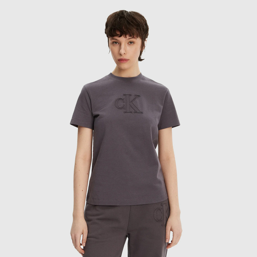 Applique Regular T-Shirt - Grey