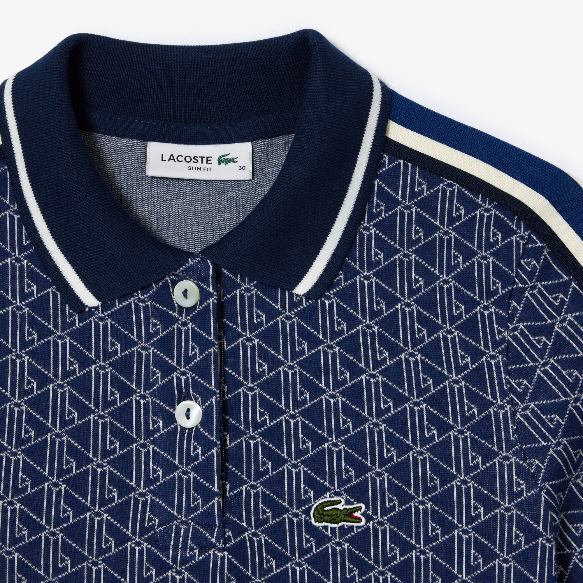 Slim Fit Lacoste Monogram Jacquard Polo Shirt