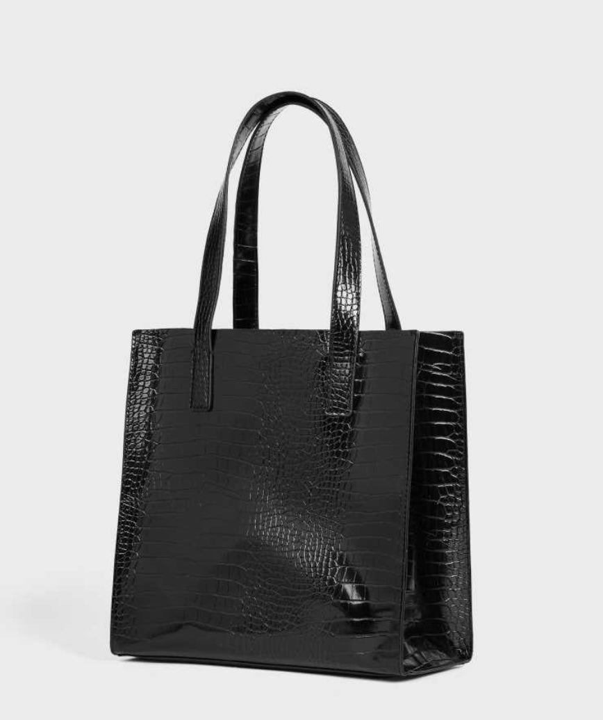 Black Ted Baker Reptcon Croc Detail Small Icon Bag