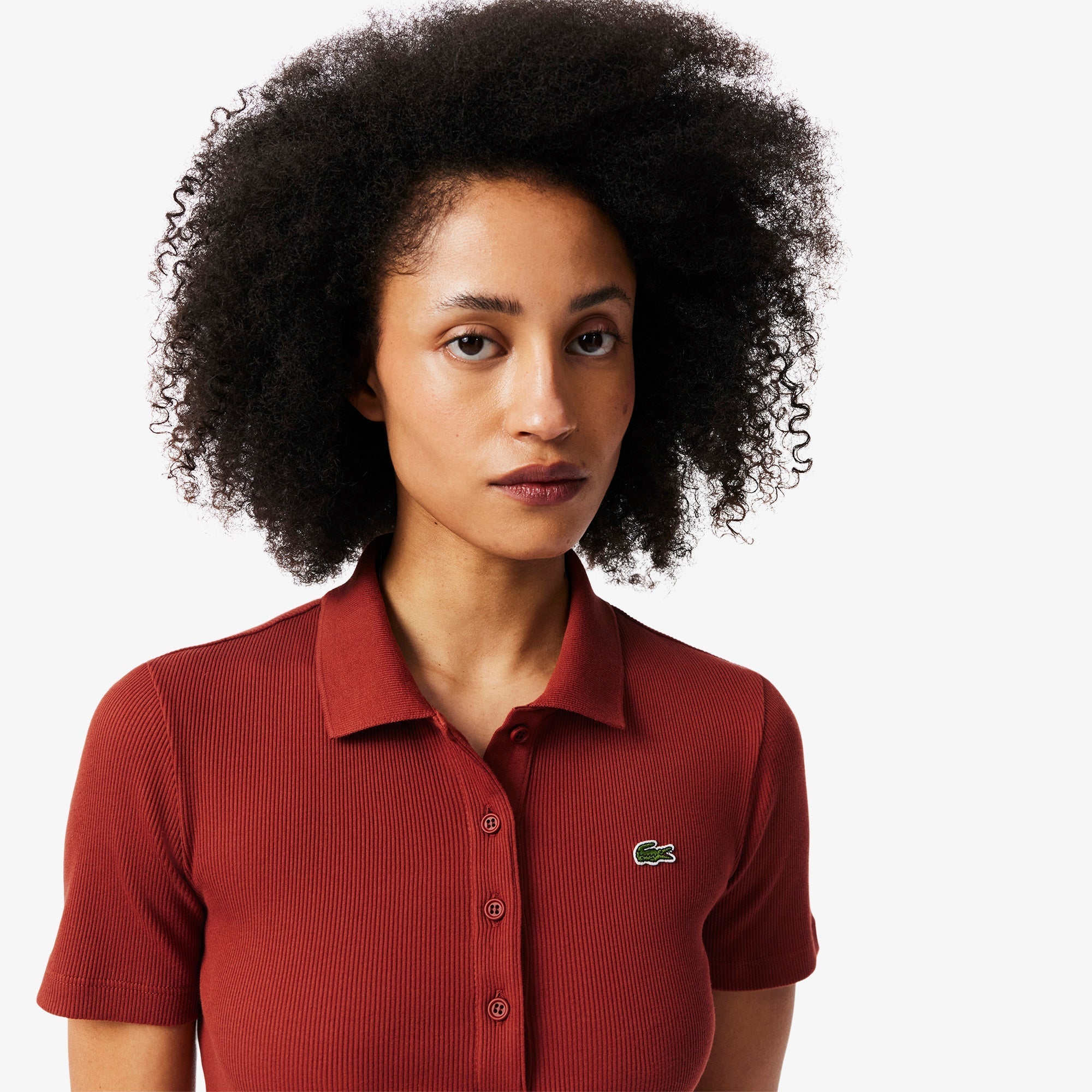 Long Ribbed Cotton Polo Dress