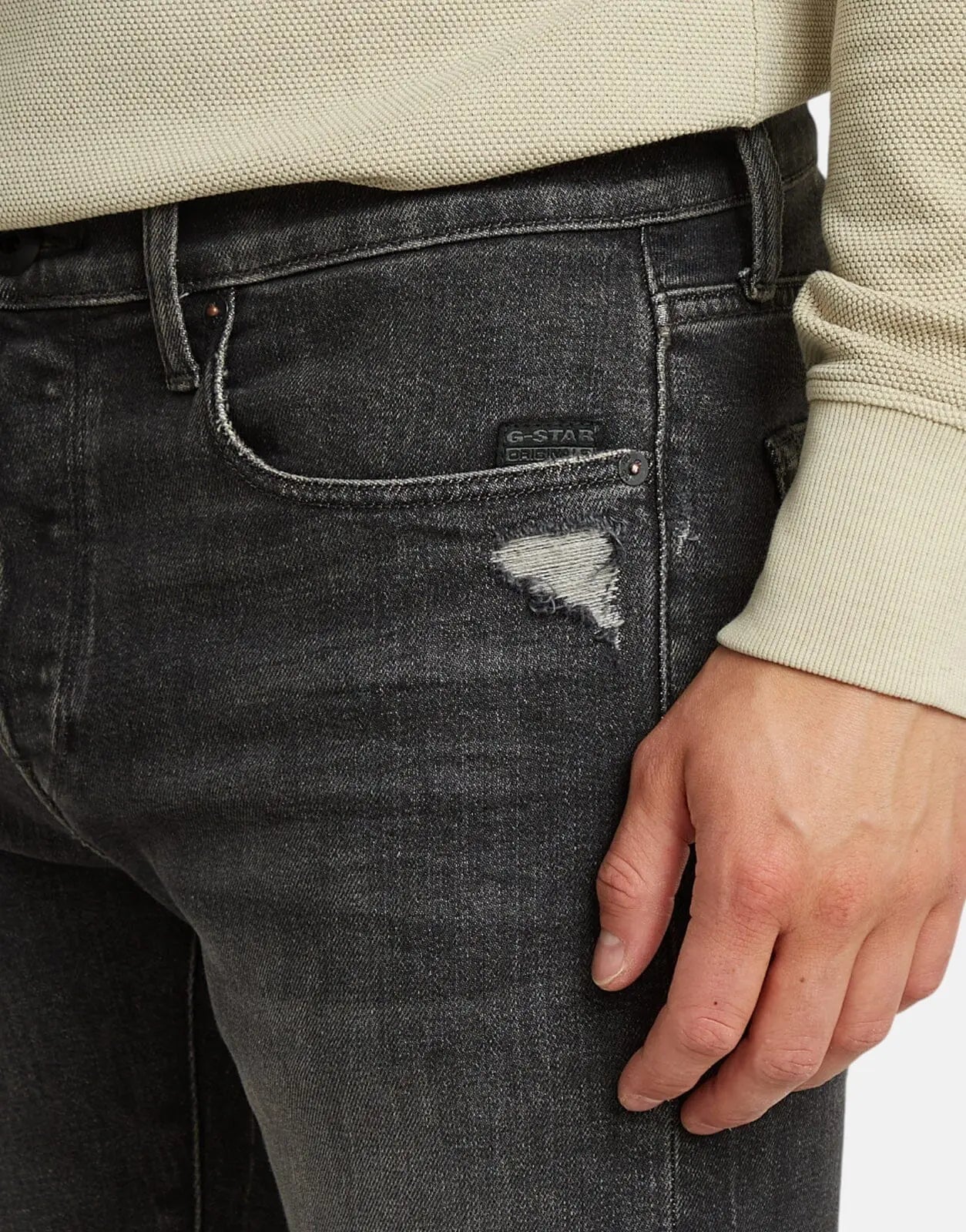 G-Star RAW 3301 Slim Worn Black Metal Jeans